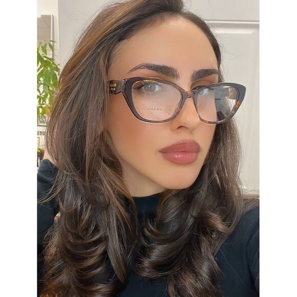 NEW Prada PR19WV Havana Brown Cat Eye Eyeglasses Frames - Picture 1 of 7